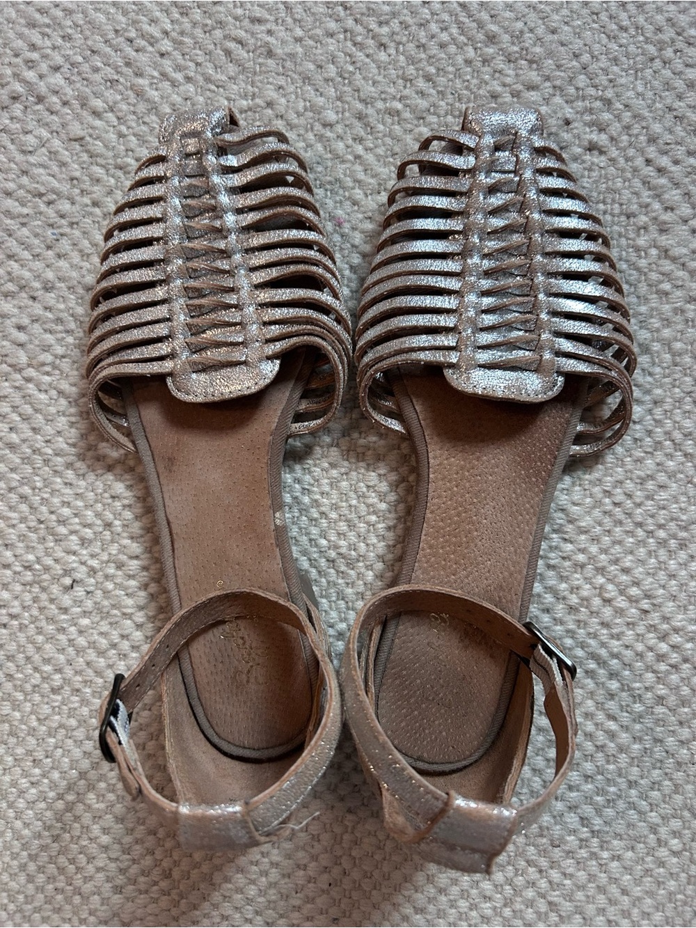 Metallic Silver Strappy Women’s Flat Seychelles Sandals